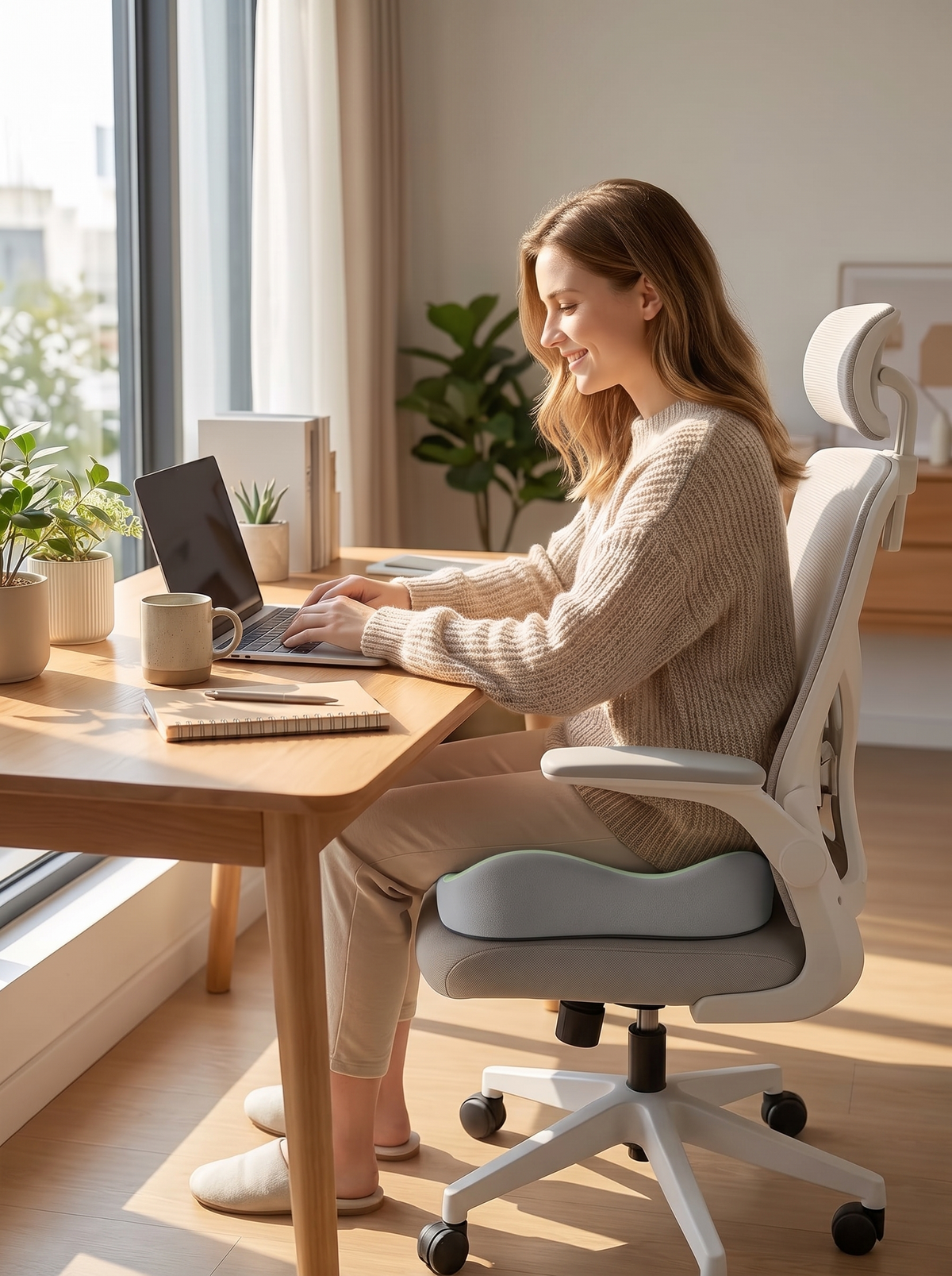 Memory Foam Seat Cushion - Office Chair Cushion for Back Pain - Built for Long Sitting Days