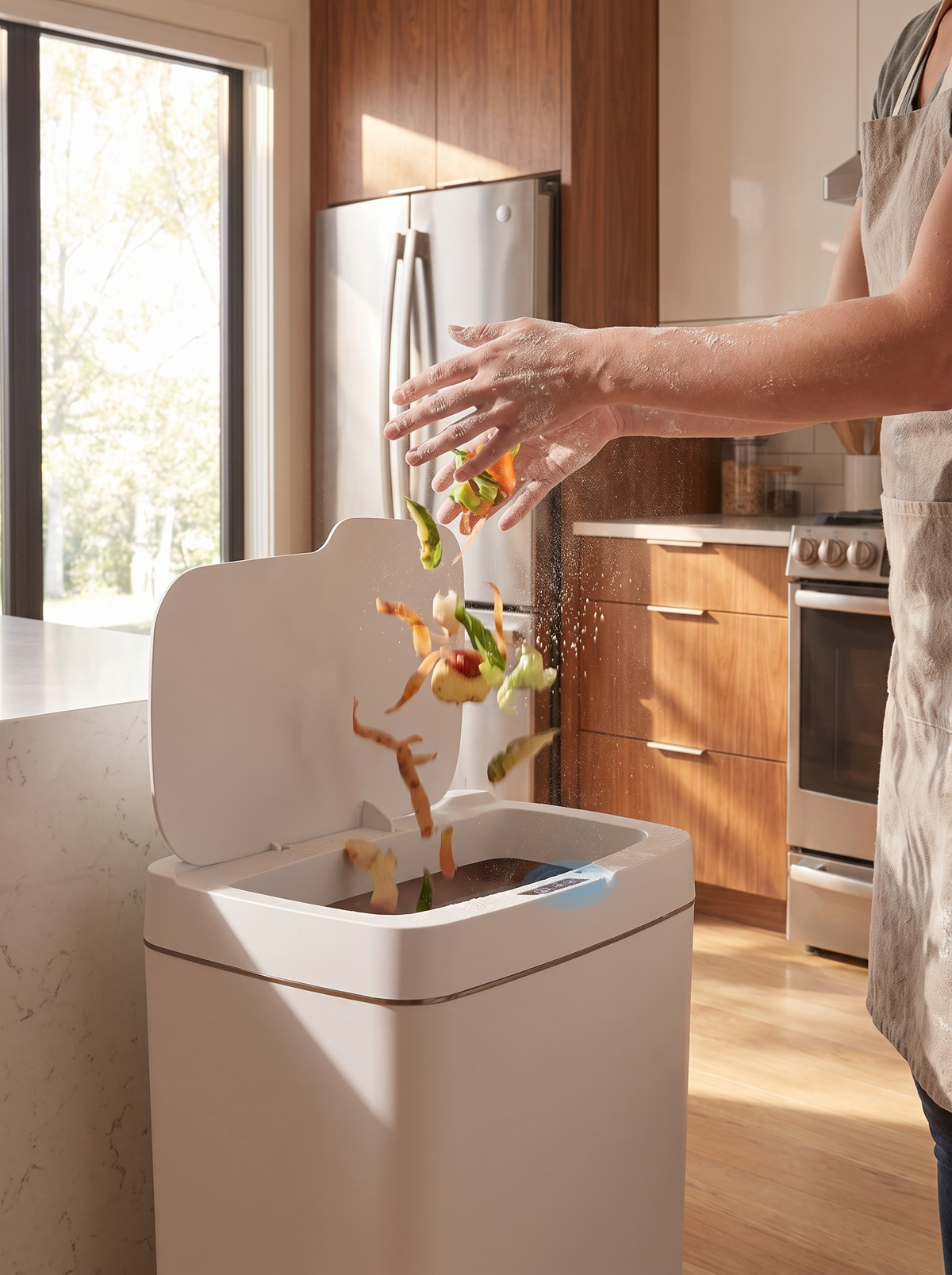 Touchless Sensor Trash Can - 15L Smart Bin - Wave Your Hand, Lid Opens