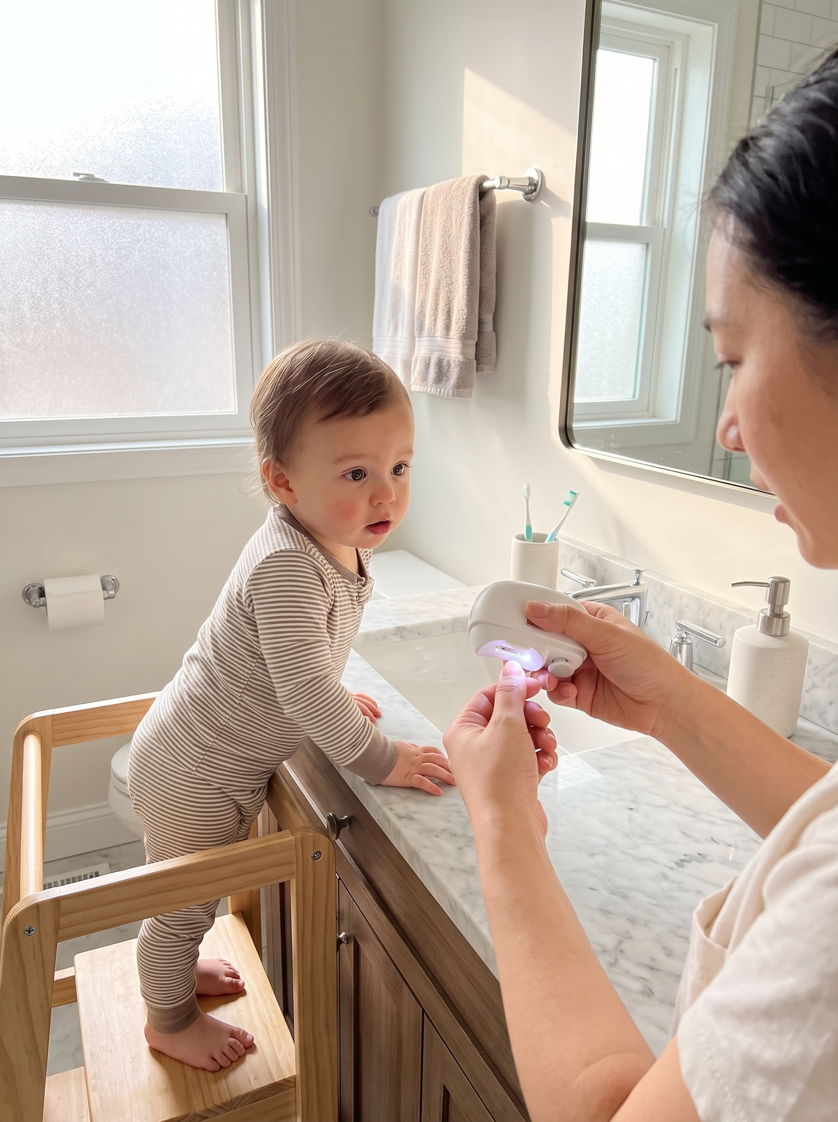 Electric Nail Clipper with LED Light - Baby & Adult Nail Trimmer - One Tool, Every Age