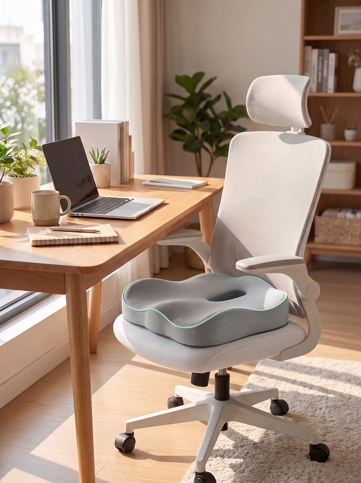Memory Foam Seat Cushion - Office Chair Cushion for Back Pain - Stays Cool Through Long Sessions