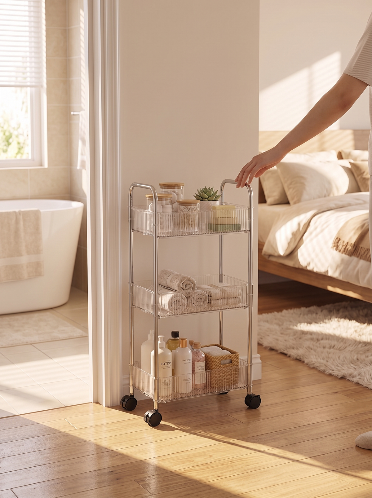 Storage Cart on Wheels - Rolling Multi-Tier Utility Cart - Goes Wherever You Need It