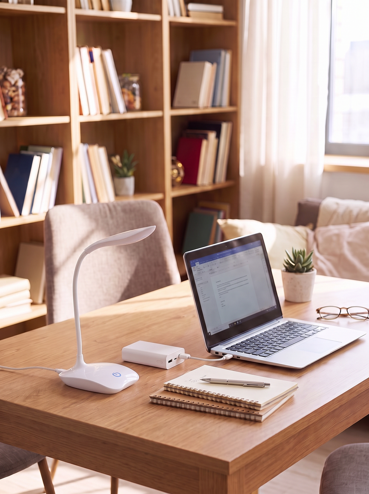 LED Desk Lamp - USB Rechargeable Reading Lamp - No Bulbs, No Batteries