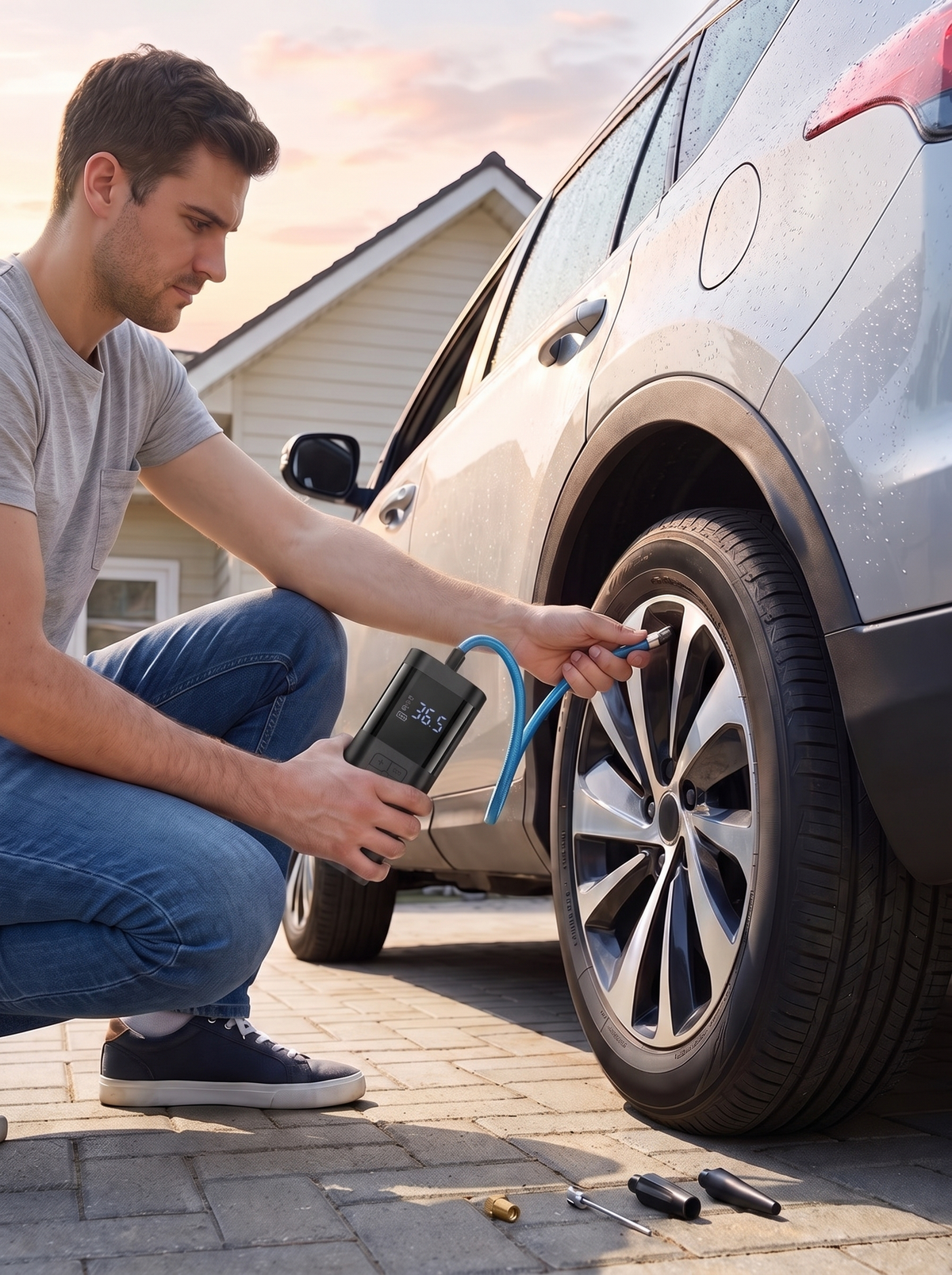 Portable Tire Inflator - 12V Cordless Air Compressor - Fix a Flat in the Driveway