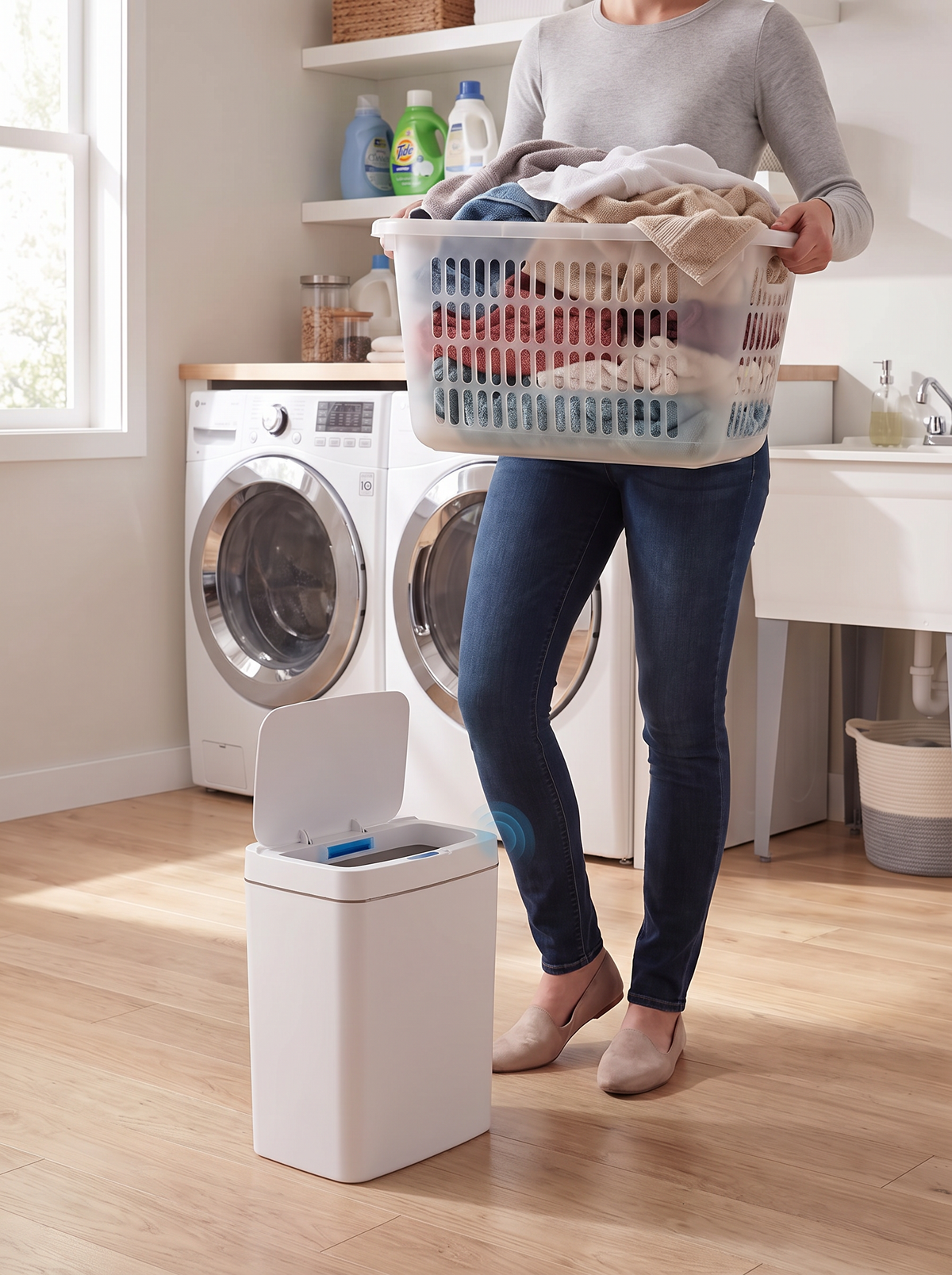 Touchless Sensor Trash Can - 15L Smart Bin - A Backup for Busy Hands