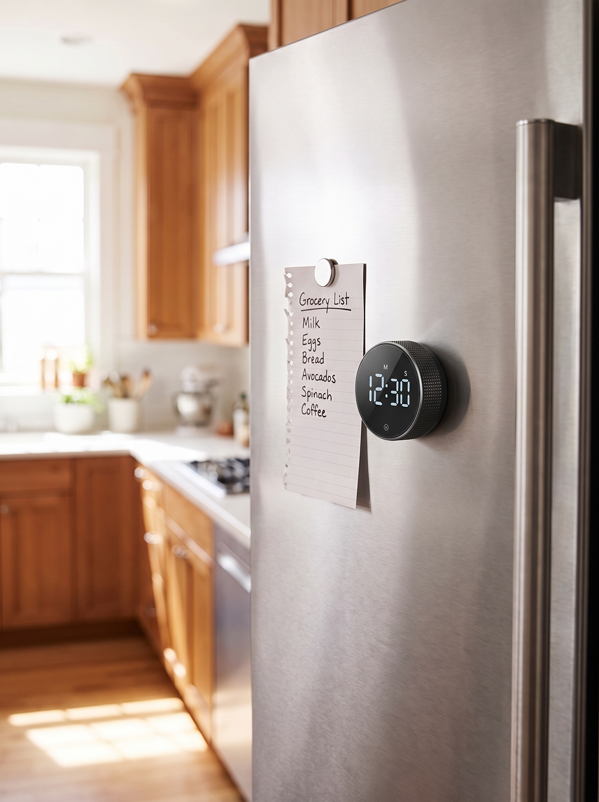 Digital Kitchen Timer - Magnetic Timer Clock - Stick It Anywhere Metal