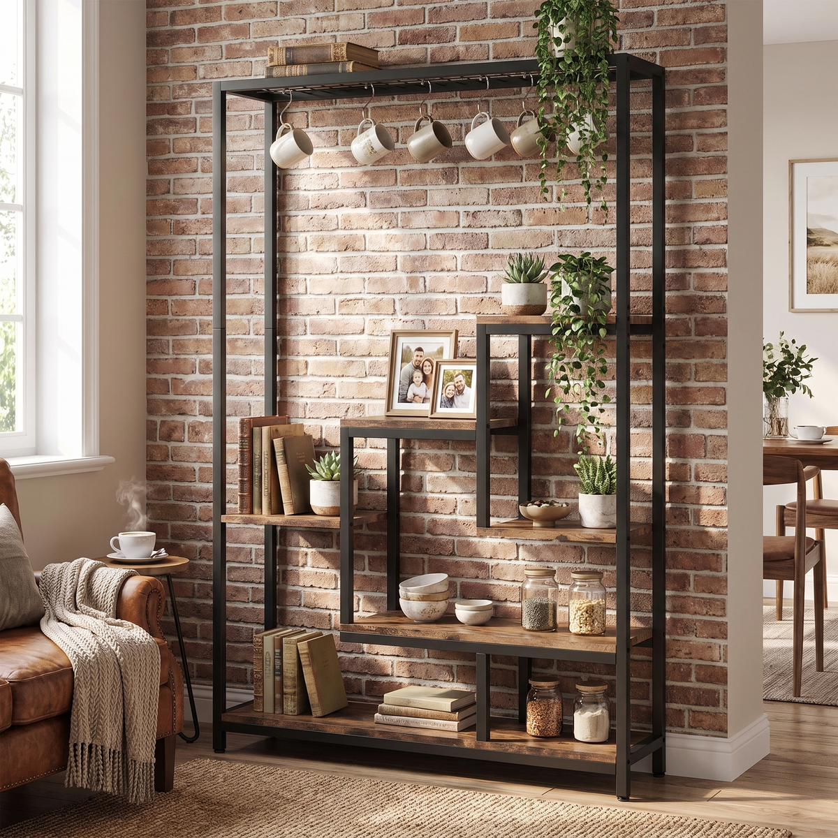 5-Tier Metal Plant Stand in use