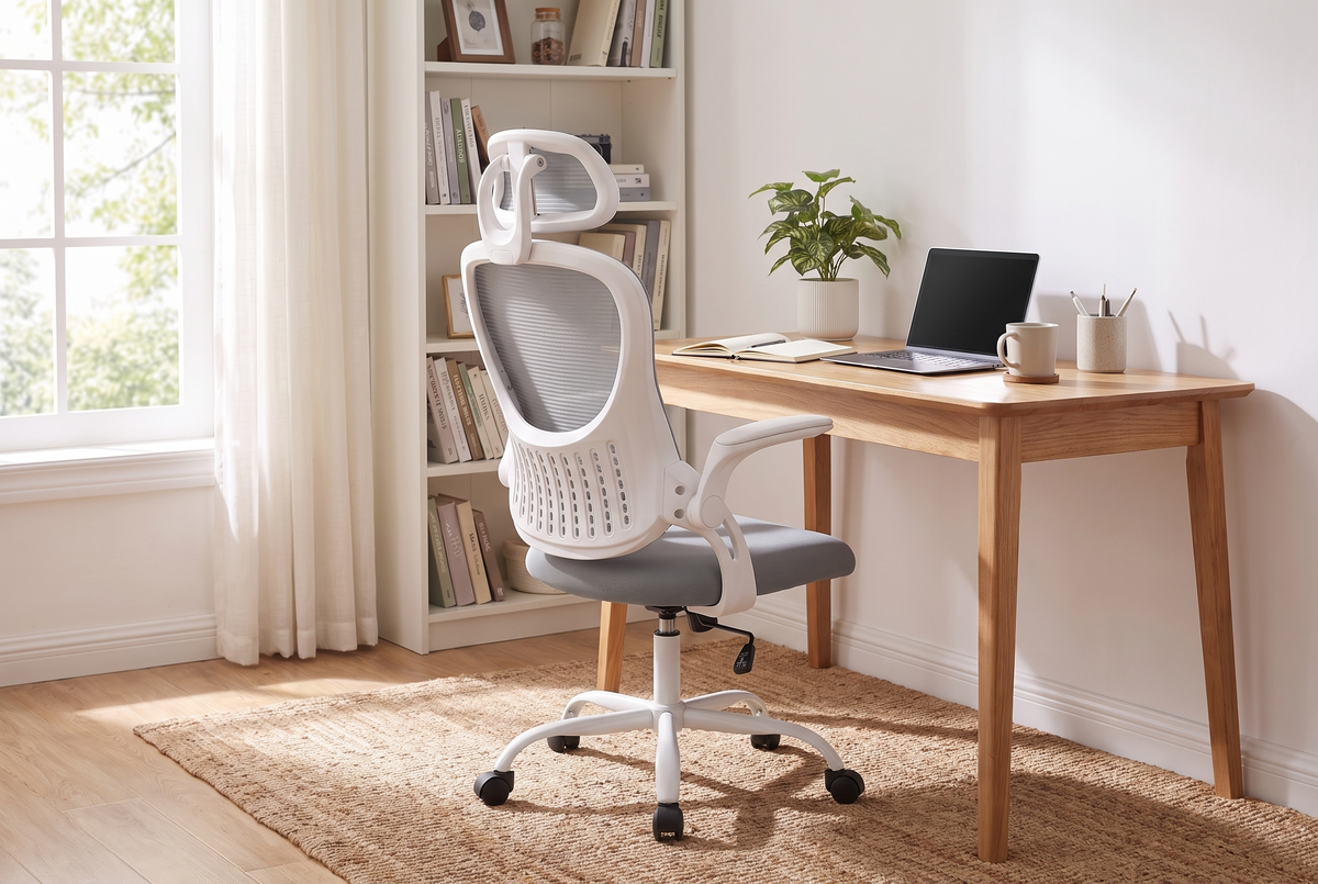 Mesh Ergonomic Office Chair Light Gray lifestyle 3