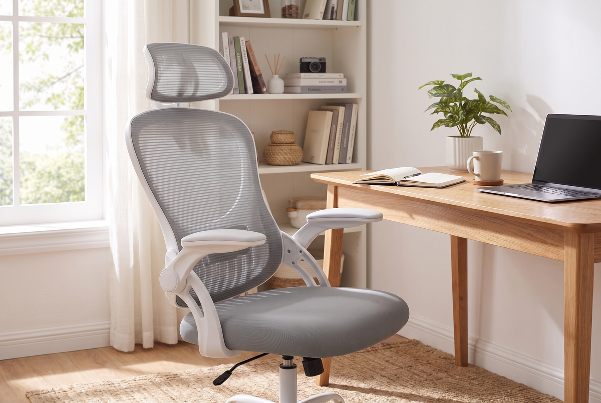 Mesh Ergonomic Office Chair Light Gray lifestyle 2