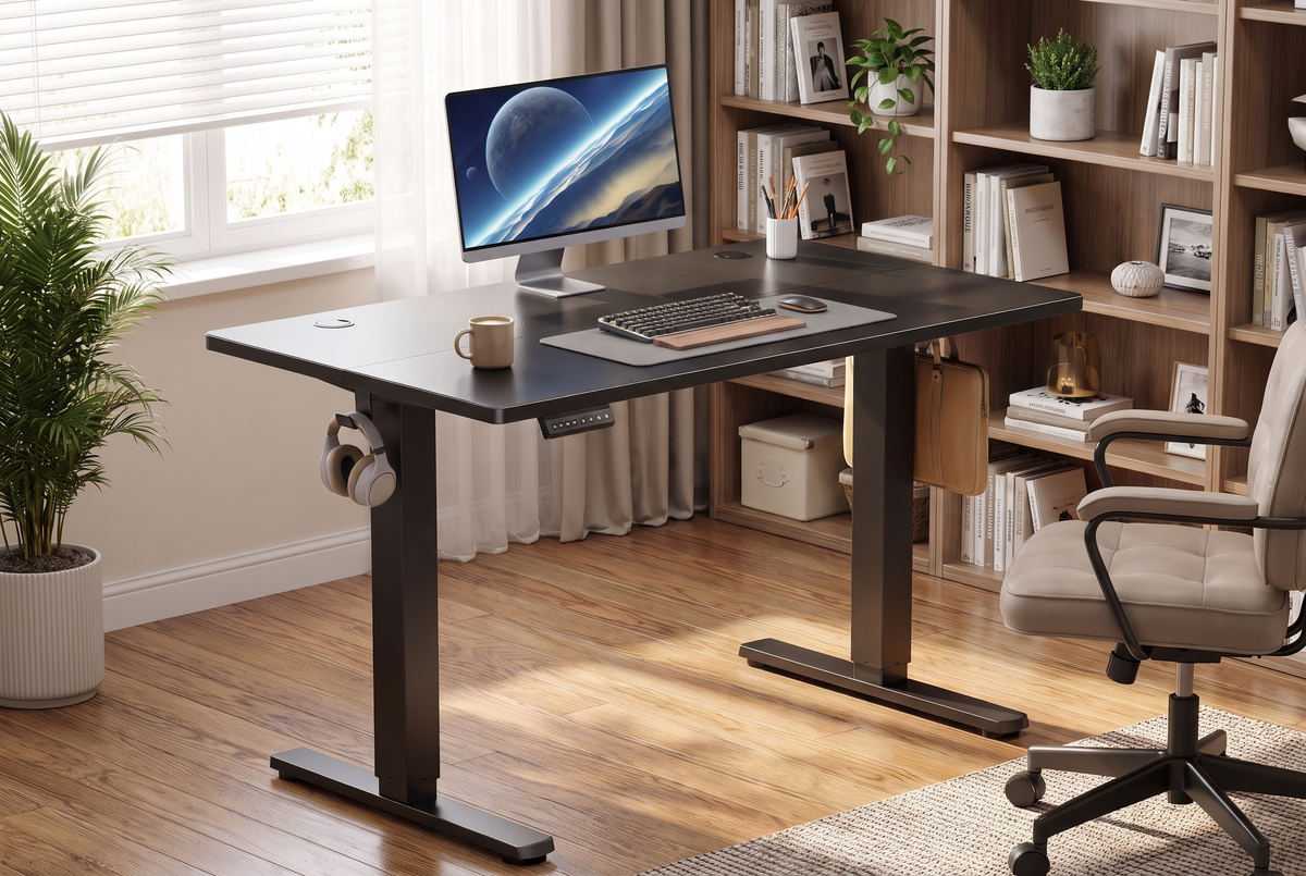 Electric Standing Desk Black lifestyle 1