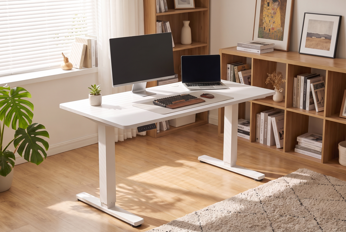 Electric Standing Desk White lifestyle 3