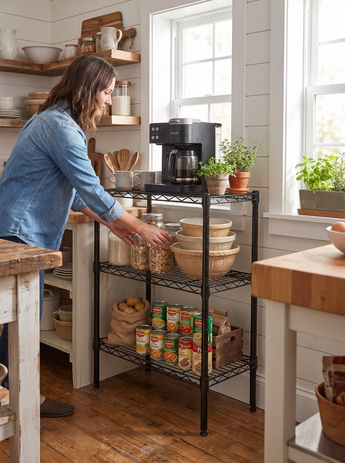 metal-wire-shelving-unit-adjustable-storage-rack-3-tier lifestyle 2