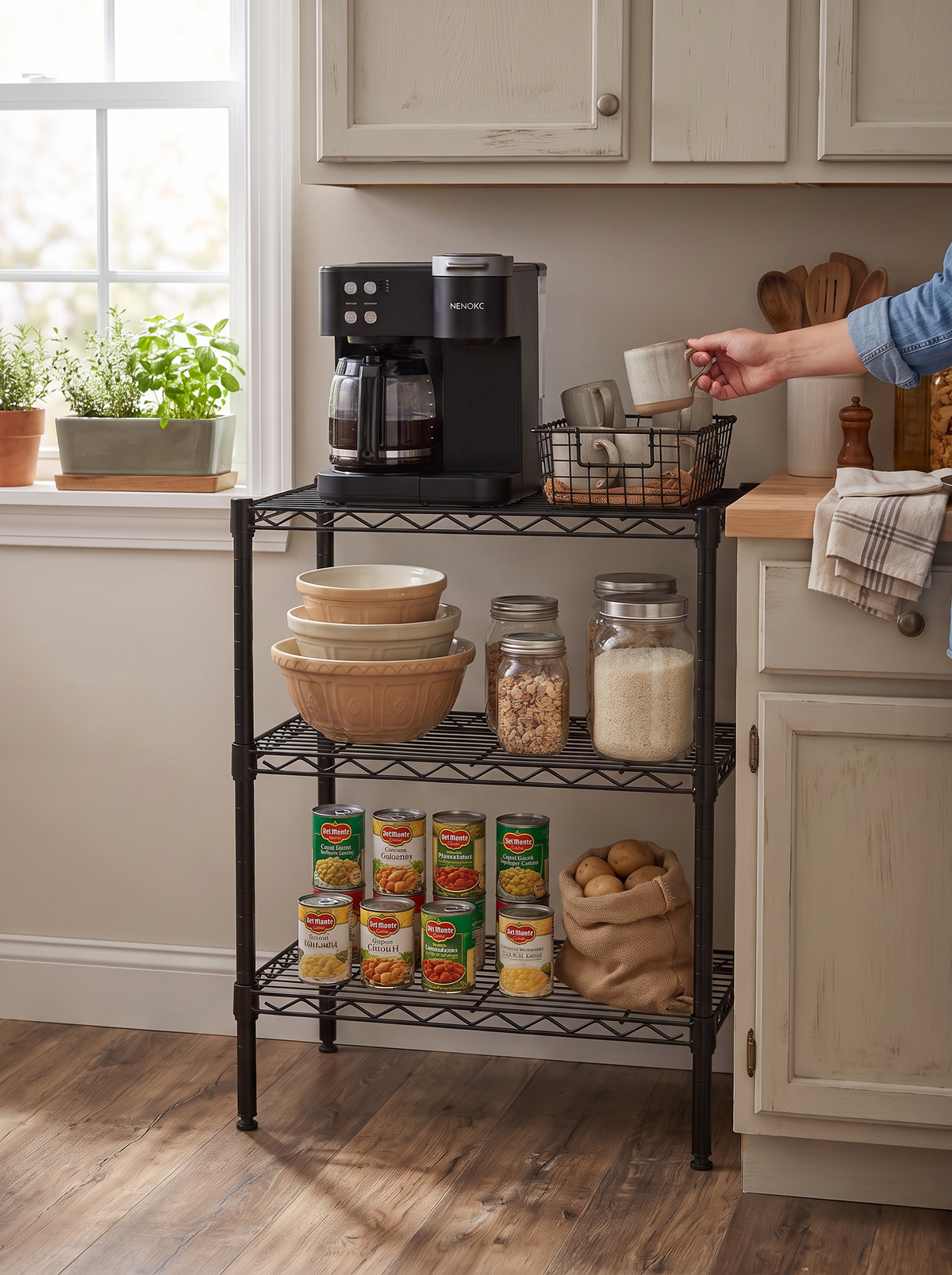 metal-wire-shelving-unit-adjustable-storage-rack-3-tier lifestyle 3