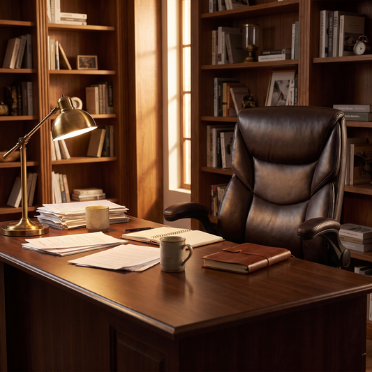 Executive Office Chair (Brown) in a study