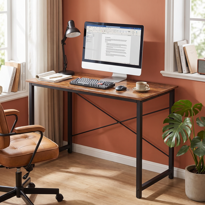 Computer Desk (44in Rust) in a home office