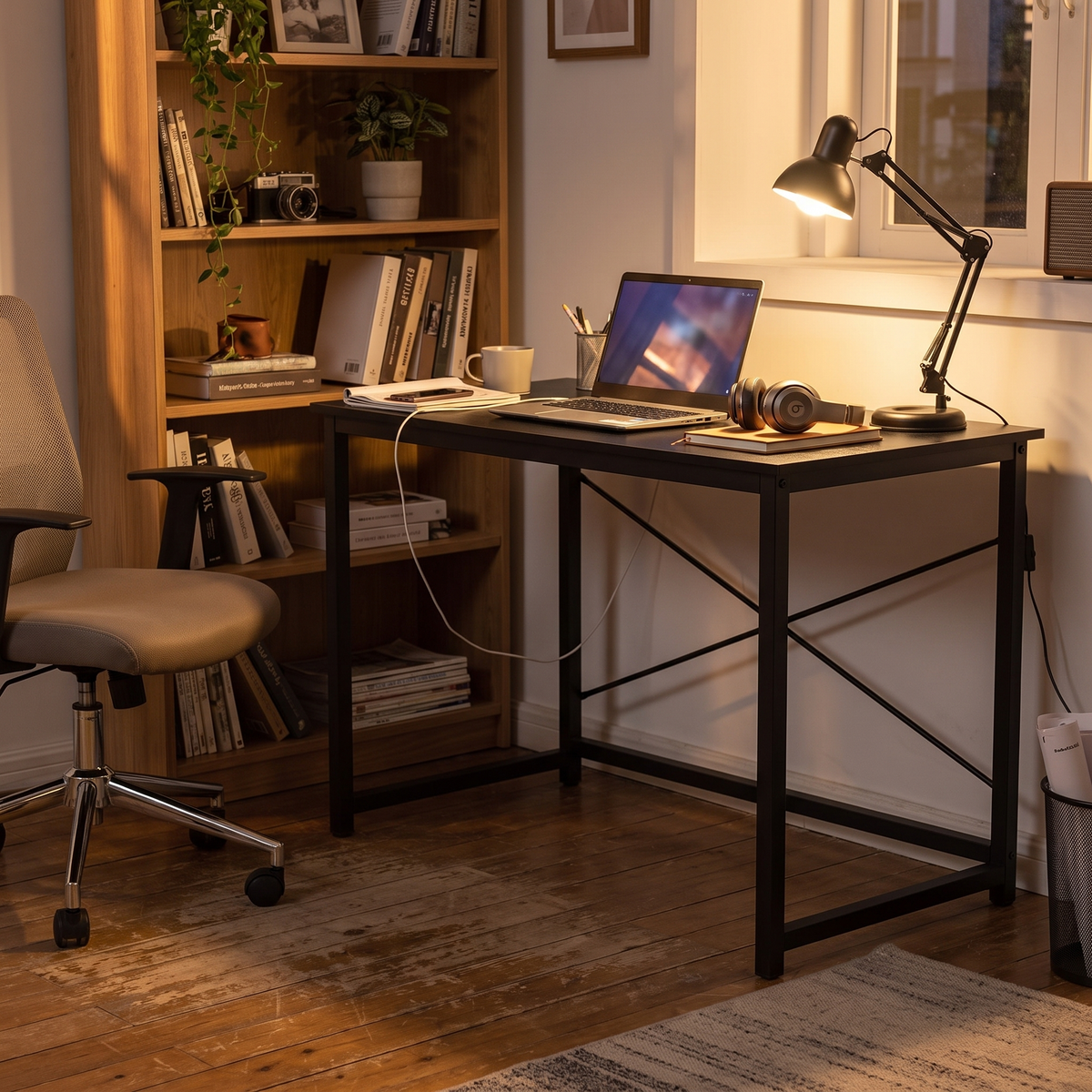 Computer Desk (40in Black) in a study