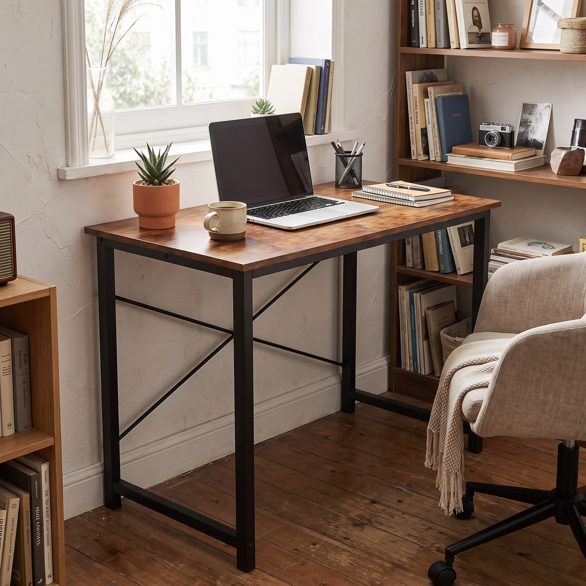 Computer Desk (31in Rust) in a home office