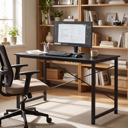 Computer Desk (47in Black) in a home office