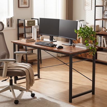 Computer Desk (55in Rust) in a home office
