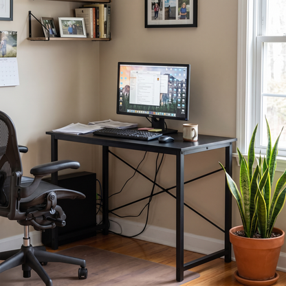 Computer Desk (44in Black) in a home office