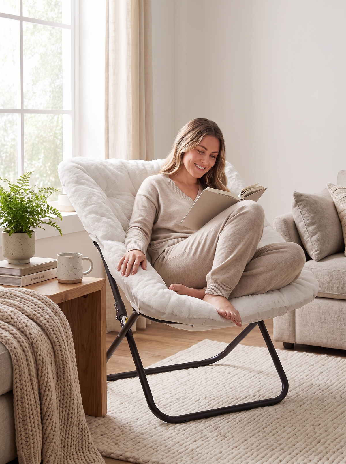 Saucer Chair Rice White lifestyle 2