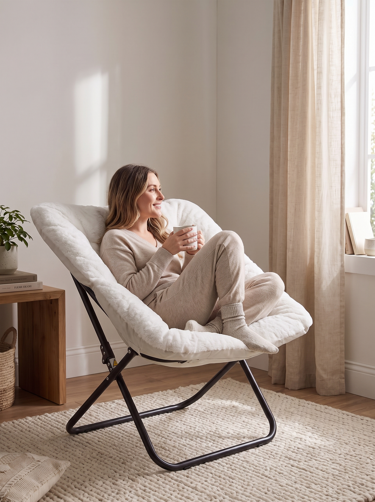 Saucer Chair Rice White lifestyle 3