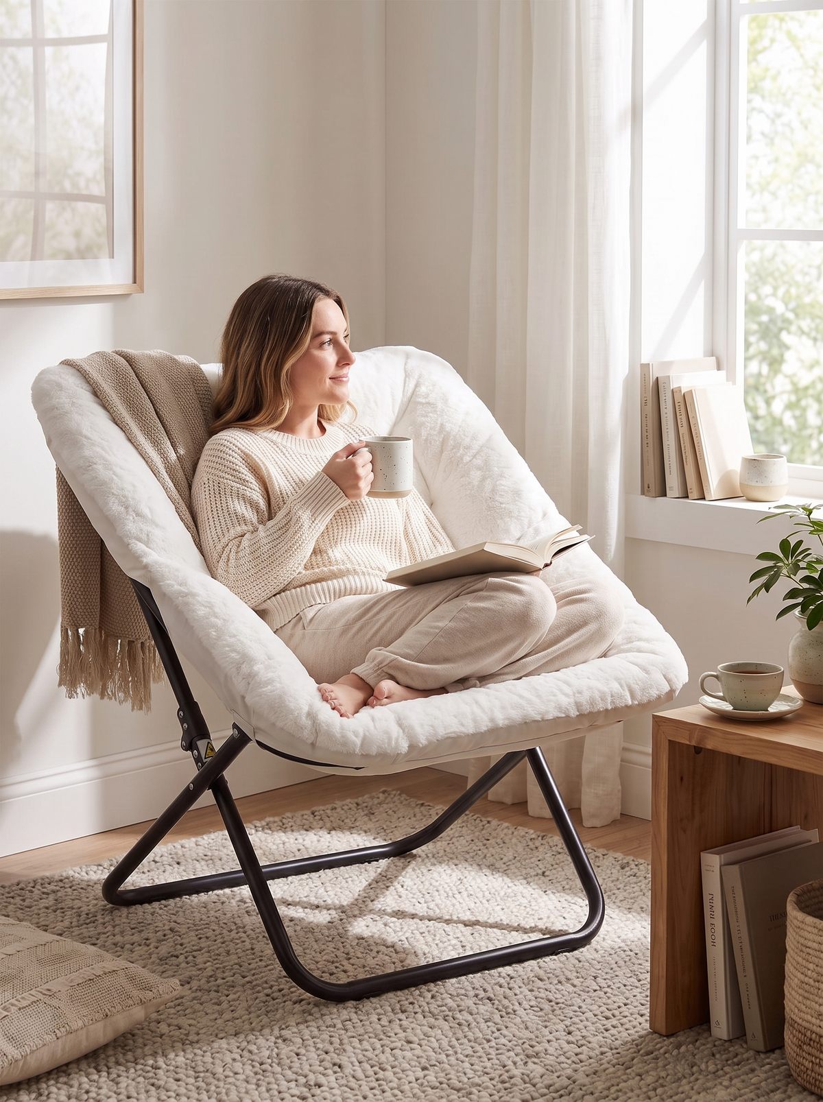 Saucer Chair Rice White lifestyle 1