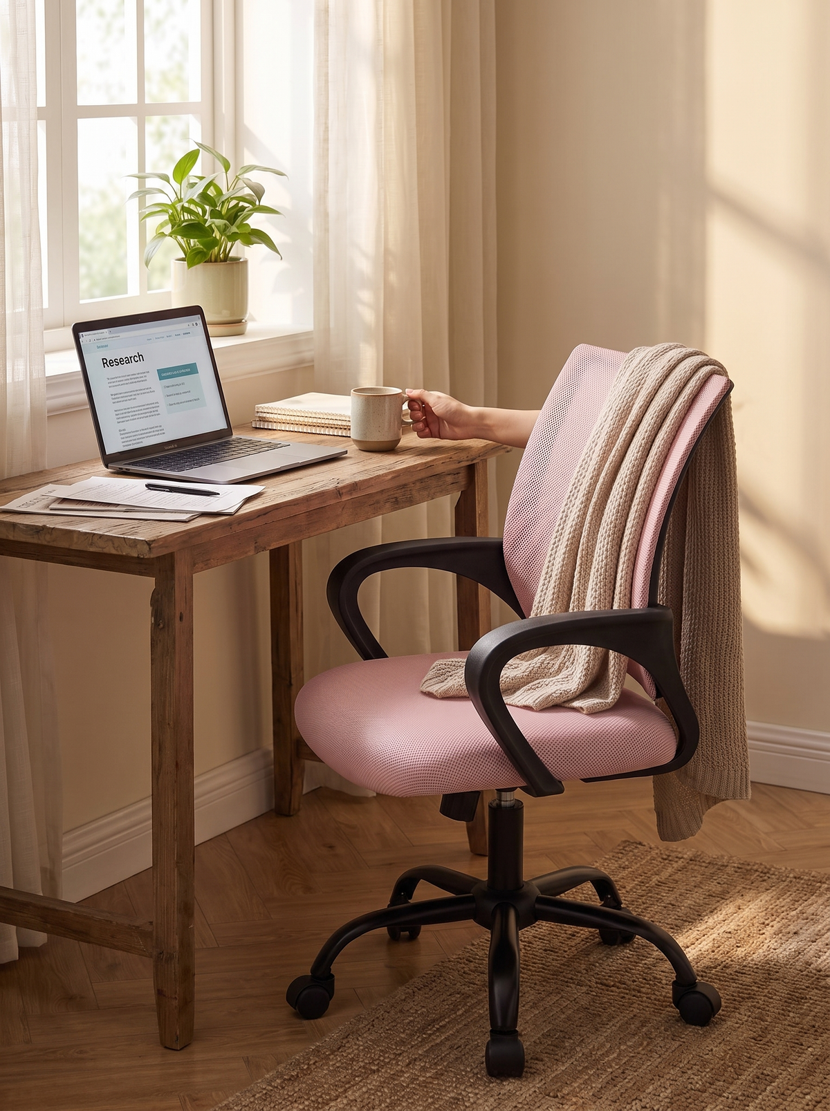 Ergonomic Office Chair Pink lifestyle 2