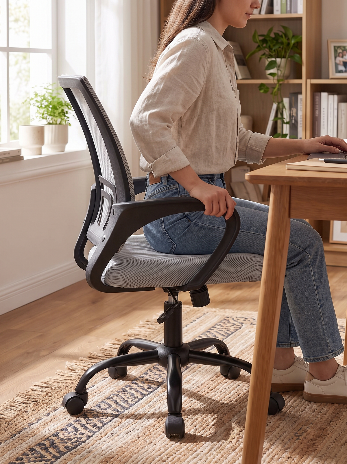 Ergonomic Office Chair Light Gray lifestyle 2
