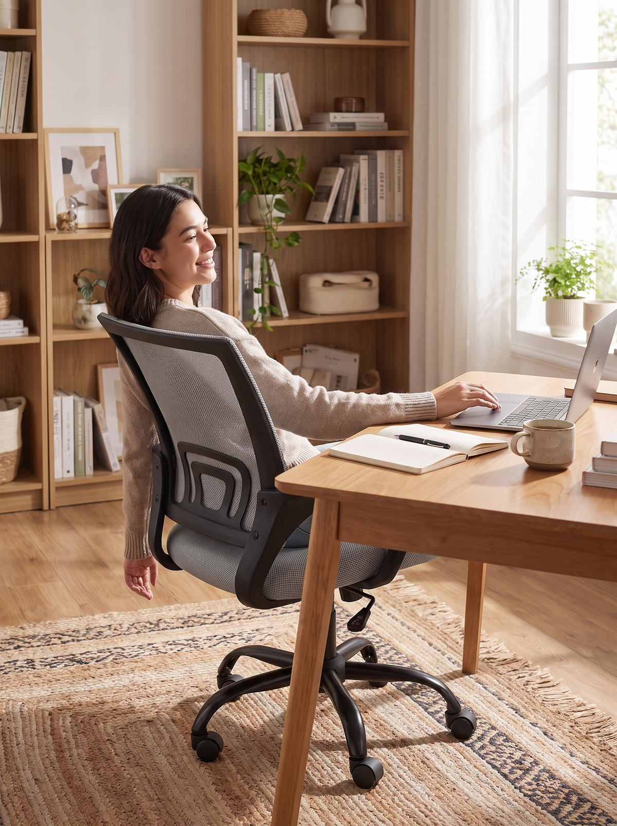 Ergonomic Office Chair Light Gray lifestyle 3
