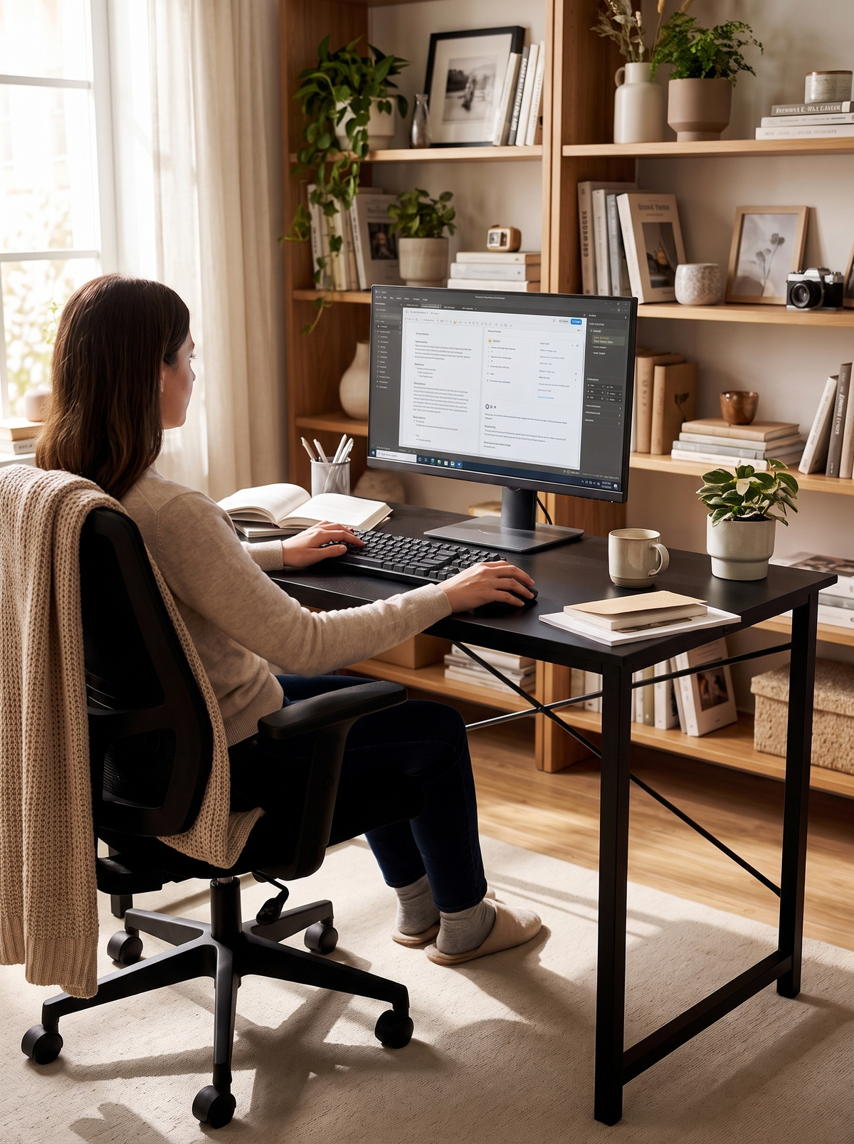 Computer Desk 47in Black lifestyle 3