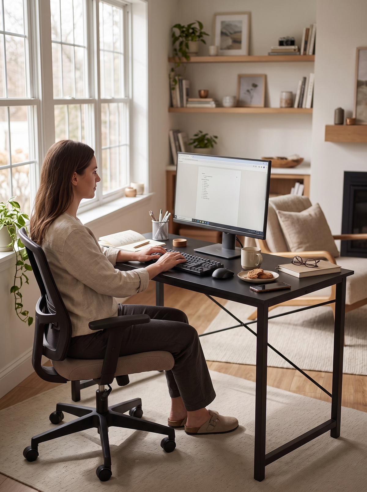 Computer Desk 47in Black lifestyle 1