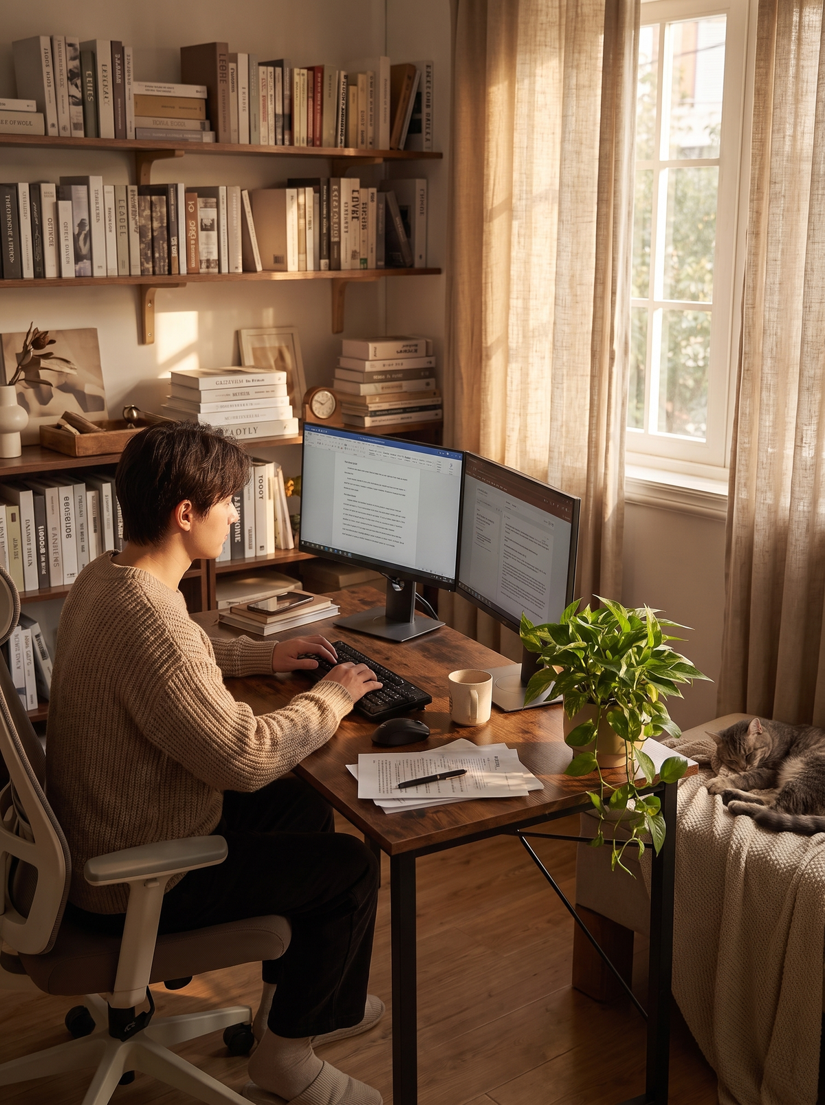Computer Desk 55in Rust lifestyle 3