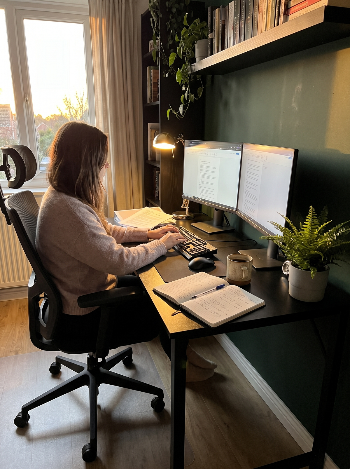 Computer Desk 63in Black lifestyle 1