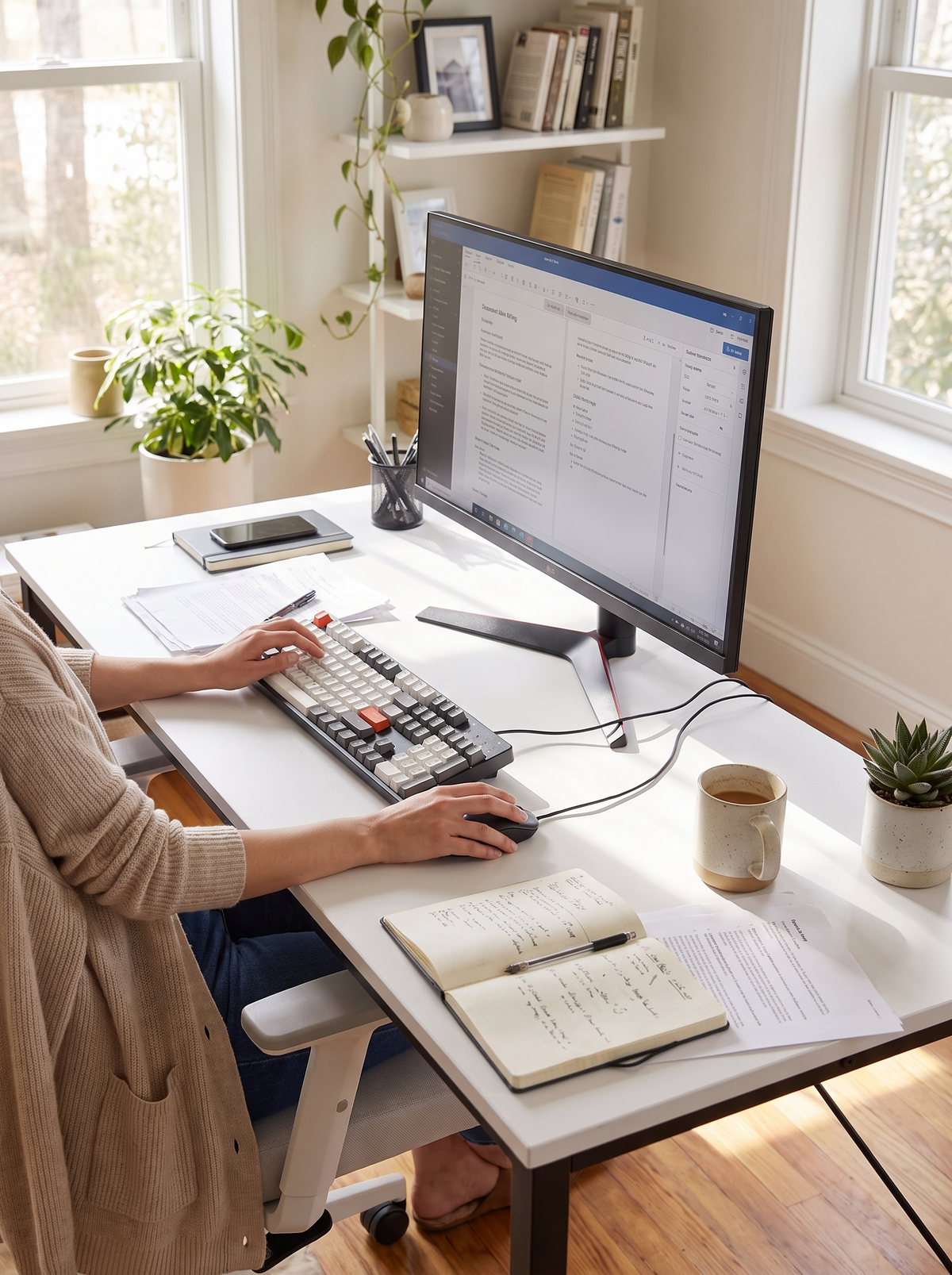 Computer Desk 55in White lifestyle 1