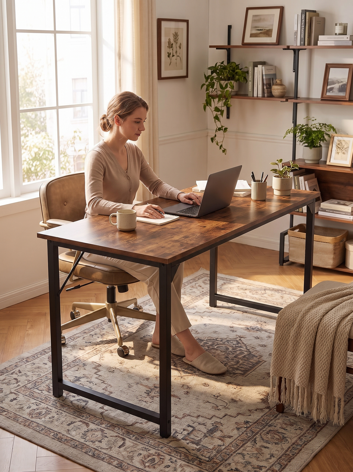 Computer Desk 63in Rust lifestyle 3