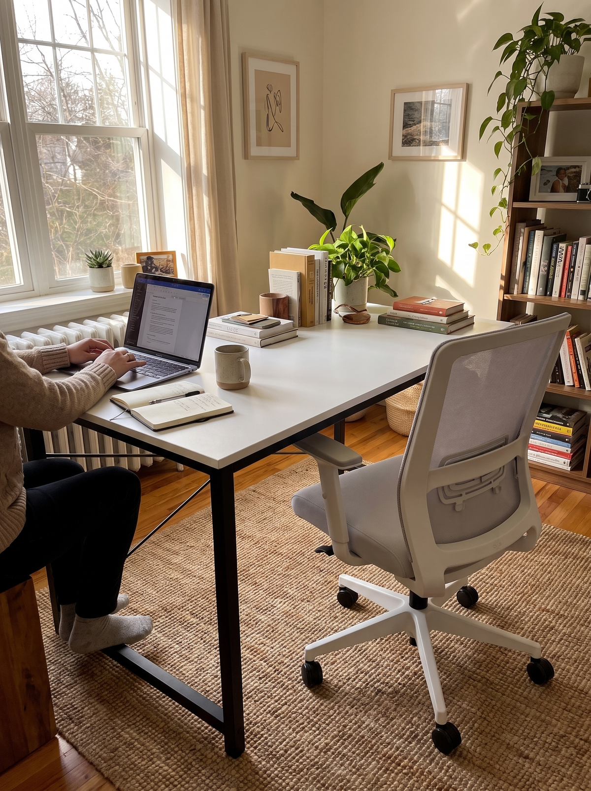 Computer Desk 55in White lifestyle 2
