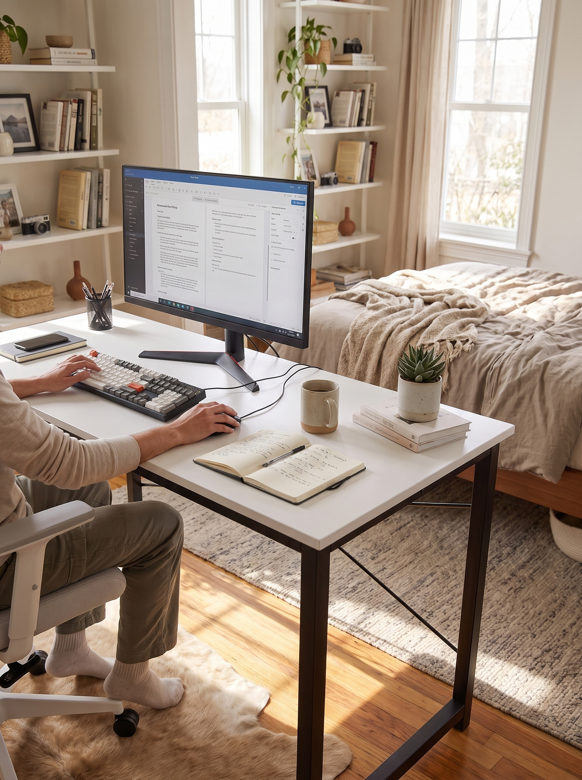 Computer Desk 55in White lifestyle 3