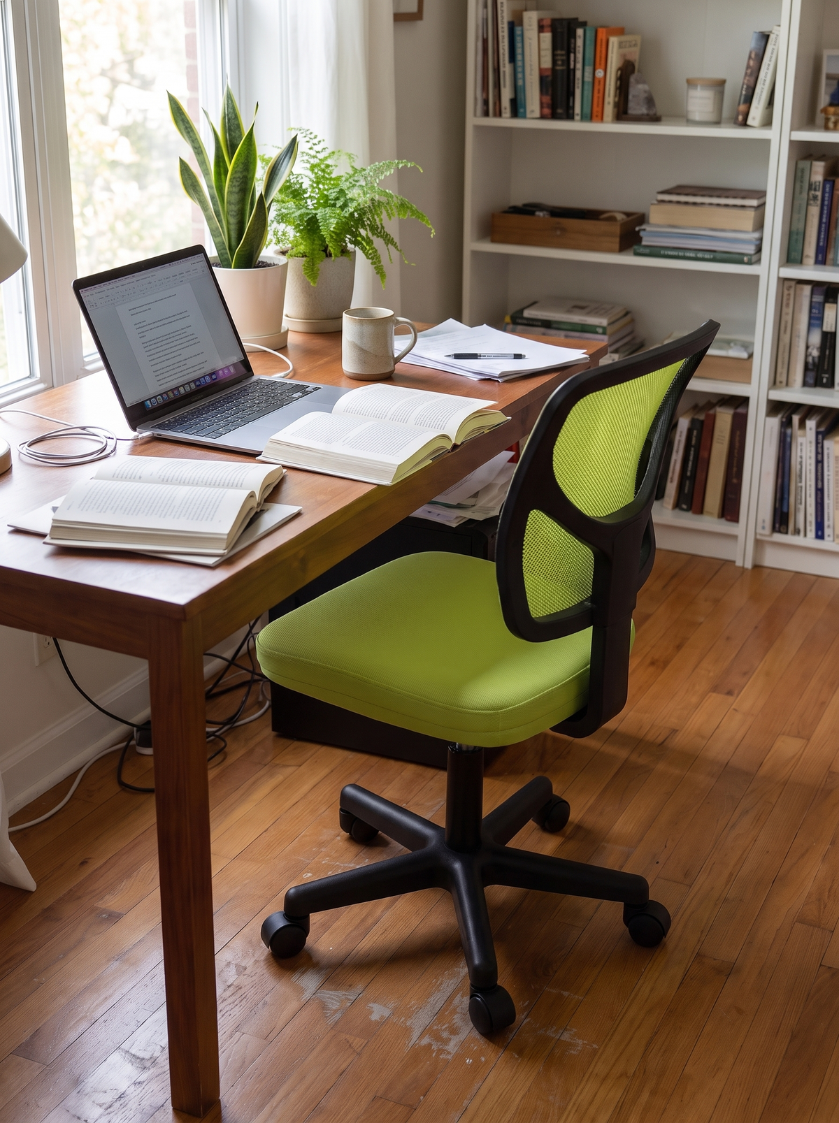 Armless Office Chair Green lifestyle 1