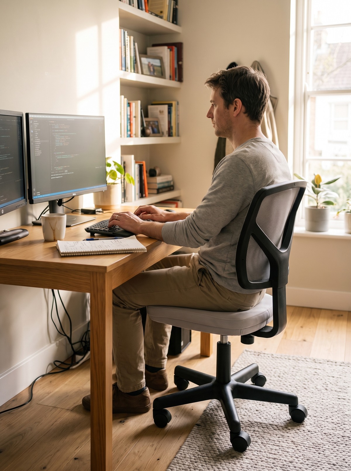 Armless Office Chair Gray lifestyle 2